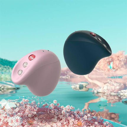 Clitoris Sucker MEA Velvet Green with Magnetic Wave Technology in serene landscape