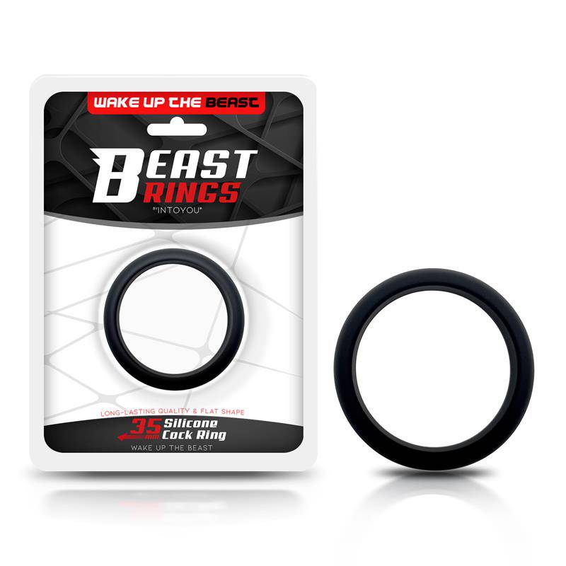 Cock Ring Solid Silicone 3.5 cm Black - secretsextoys.store