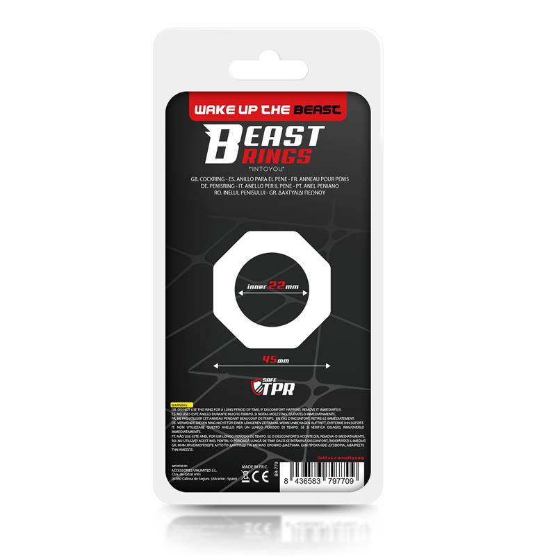 Cock Ring Super Flexible Polygonal 2.2 cm Black - secretsextoys.store