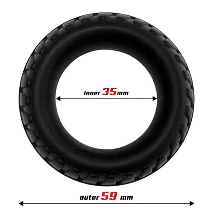 Image of Cock Ring Turbine Liquid Silicone 35 mm showing dimensions: inner diameter 35 mm, outer diameter 59 mm.