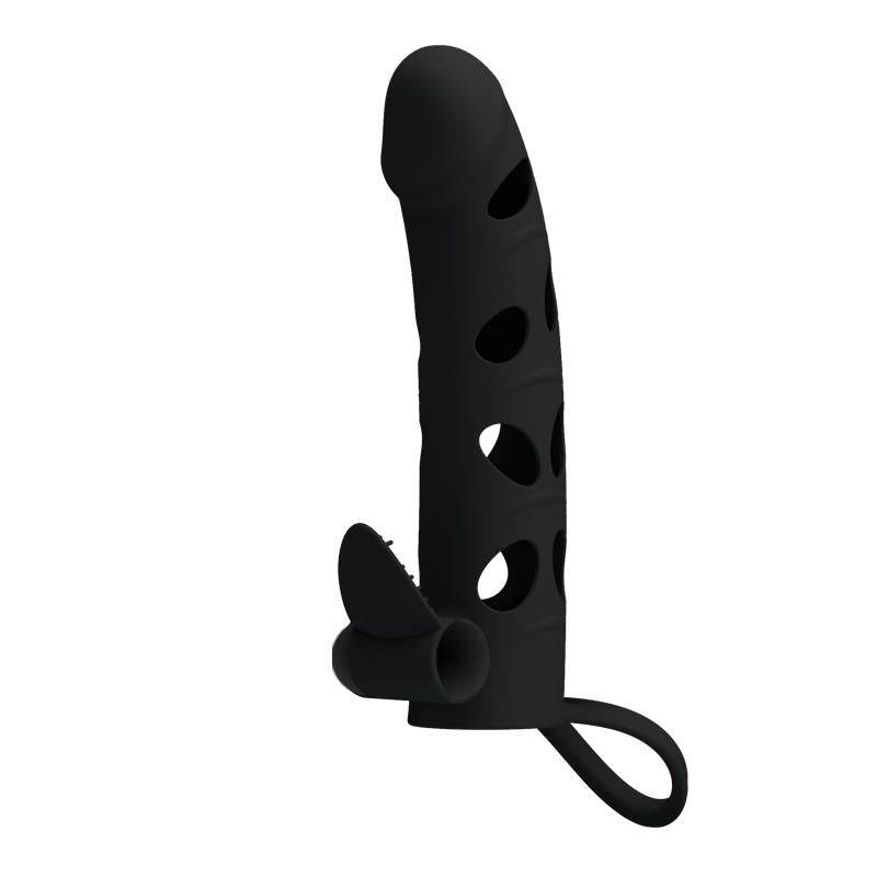 Cock Sleeve with Bullet Black - secretsextoys.store