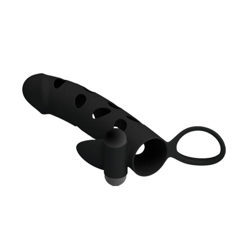 Cock Sleeve with Bullet Black - secretsextoys.store