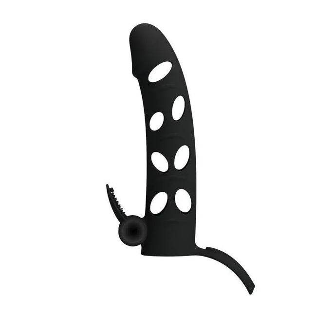 Cock Sleeve with Bullet Black for enhanced sensation and size