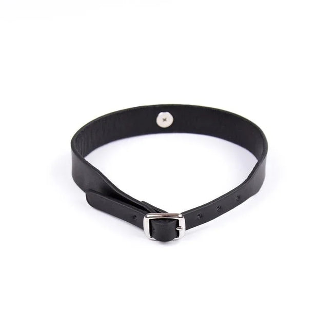 Collar with Bell Adjustable 43 cm Black featuring a sturdy buckle and playful bell detail, part of the BDSM line for bold style.