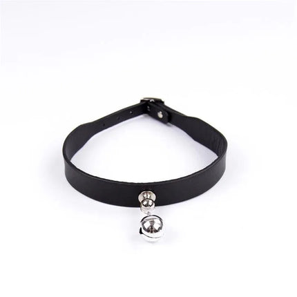 Collar with Bell Adjustable 43 cm Black featuring a playful bell detail and secure buckle, ideal for adding bold sophistication to your style.