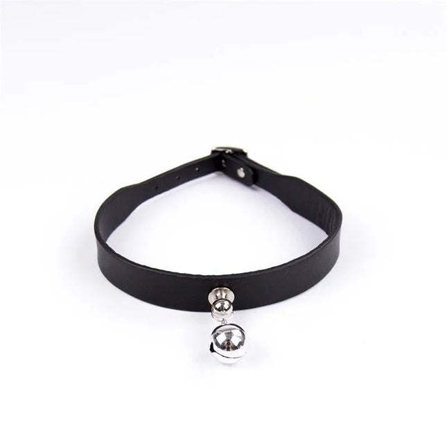 Collar with Bell Adjustable 43 cm Black featuring a playful bell detail and secure buckle, ideal for adding bold sophistication to your style.