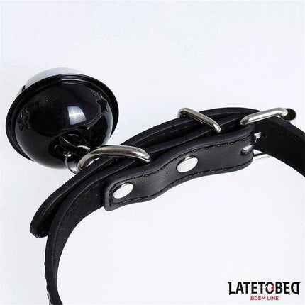 Collar with Bell Black Adjustable by LATETOBED, featuring an adjustable black strap and bell for role play and consent-based use.