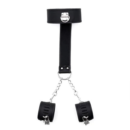 Collar with Handcuffs Set Vegan Leather BDSM accessory for couples