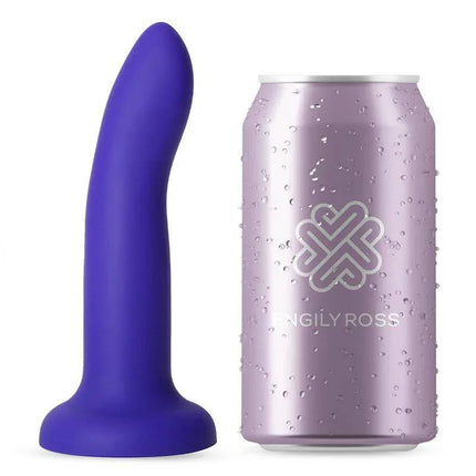 Color-Changing Dildo Purple to Pink Size S 14 cm by Engily Ross next to a branded can for size comparison.