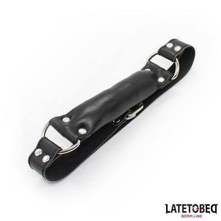 Comfortable Adjustable Gag Pillow in sleek black, designed for adults with adjustable fit and lightweight design for user comfort.