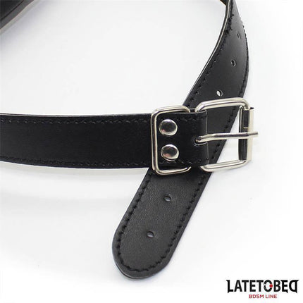 Comfortable Adjustable Gag Pillow in sleek black finish with buckle detail for durable and adjustable fit, ideal for discreet adult use.