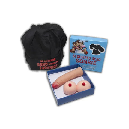 Cook Hat Box Set, Tit Brooch and Stimulator gift set with cheeky accessories for adults.