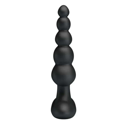 Corban Anal Beads with Vibration in flexible silicone, showing graduated beads for enhanced pleasure.