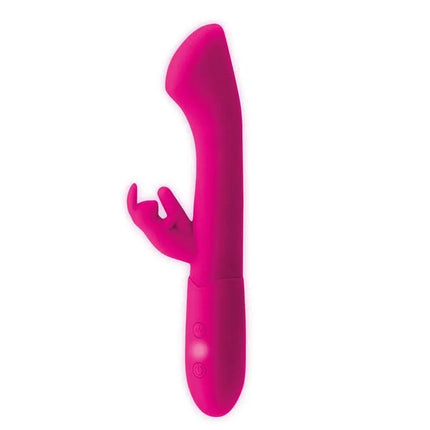 Cotton G-Spot and Rabbit Vibe USB Silicone Fuchsia with clitoral stimulator, 10 vibration functions, pink