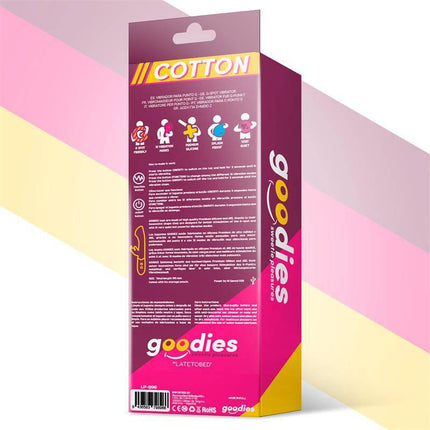 Packaging for Cotton G-Spot and Rabbit Vibe USB Silicone Fuchsia, showcasing features and benefits with vibrant design.
