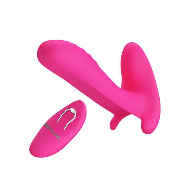 Couple Stimulator Remote Control USB with penis-shaped shaft for shared intimate pleasure, silicone body-safe design.
