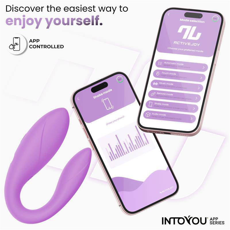 Couple Toy with App Flexible Silicone Lavender - secretsextoys.store