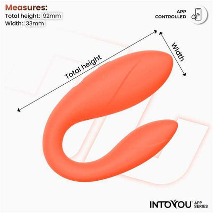 Couple Toy with App Flexible Silicone Salmon, sleek design, app controlled, innovative intimacy product from Intoyou App Series