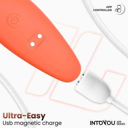 Couple Toy with App Flexible Silicone Salmon and USB magnetic charger for easy connection.