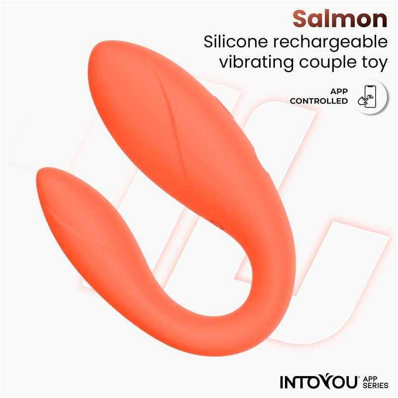 Couple Toy with App Flexible Silicone Salmon - secretsextoys.store