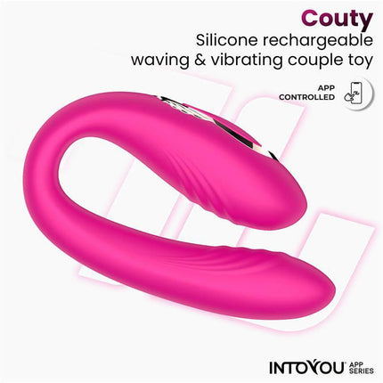 Couty Couples Toy 360º Oscilation with APP featuring silicone rechargeable design, app controlled for versatile couple experiences.
