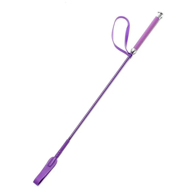 Purple Crop Horse Whip 65 cm with handle and loop for equestrian training and trail riding