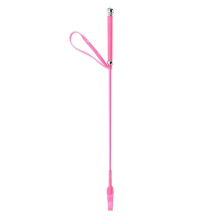 Bright pink Crop Horse Whip 65 cm with comfortable grip and stylish design, ideal for precise riding cues and efficient training.