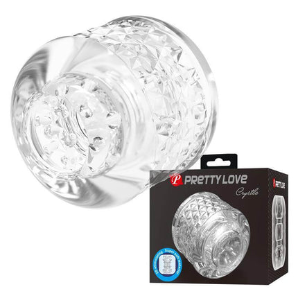 Crystle 3d Masturbator Double Sided with packaging, showcasing clear textured design.