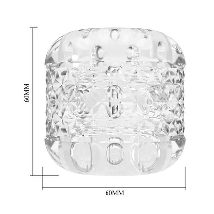 Crystle 3d Masturbator Double Sided product dimensions and textured design