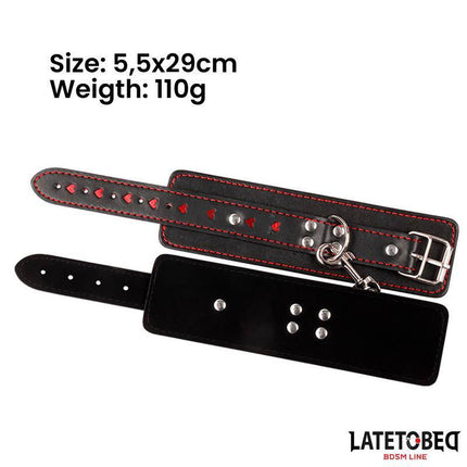 Cuff with Chain and Hearts from Latetobed BDSM Line, showcasing stylish design with secure fit, ideal for couples, size 5.5x29cm.