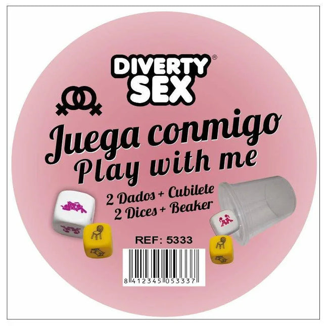 Cup with 2 Small Dice Positions and Place, a travel-friendly dice set ideal for date nights and intimate moments, featuring quick setup.