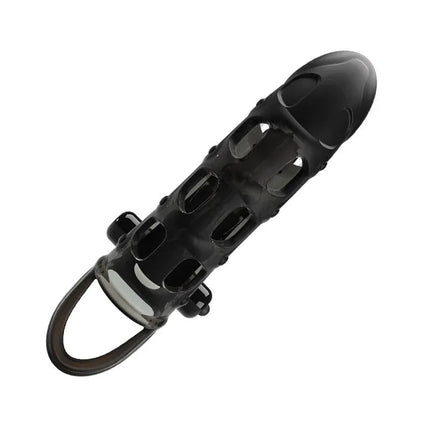 Cuper Penis Sleeve with Vibration featuring ten vibration functions and clitoral stimulator for enhanced pleasure and confidence.