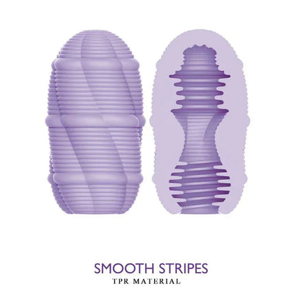 Smooth Stripes design made with TPR material for Cupid-X Display 18 Men Masturbator collection, showcasing textured sleeve.
