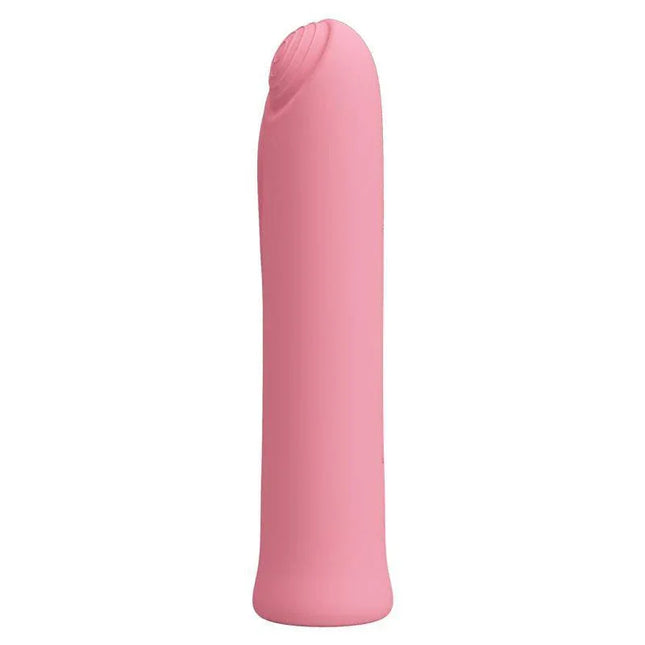Curtis Bullet Vibrator USB in pink with velvety silicone surface, compact and travel-friendly for discreet pleasure.