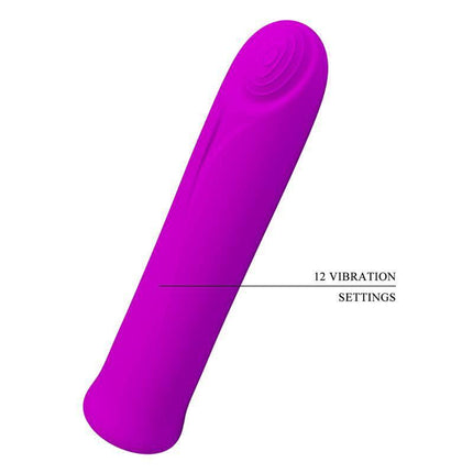 Curtis Bullet Vibrator USB - purple massager with 12 vibration settings for travel-friendly pleasure.