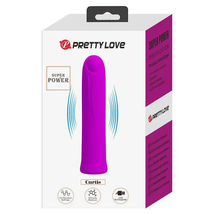 Packaging of Curtis Bullet Vibrator USB in pink with discreet travel-friendly design