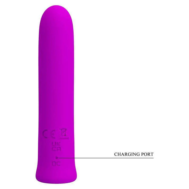 Curtis Bullet Vibrator USB in purple with charging port, compact and travel-friendly design for discreet pleasure.