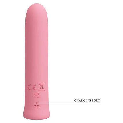 Curtis Bullet Vibrator USB in pink showing its charging port, ideal for discreet, portable pleasure.