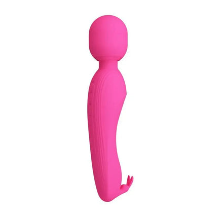 Curtis Massager with Clitoris Stimulator in pink, featuring 7 vibration settings and 5 intensity levels for customizable pleasure.