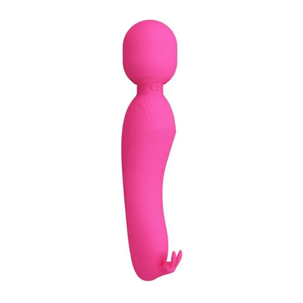 Curtis Massager with Clitoris Stimulator in vibrant pink, featuring ergonomic design for targeted pleasure and adjustable vibration settings.