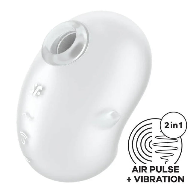 Cutie Ghost Clear air pulse vibrator with dual function for contactless stimulation and independent vibration control.
