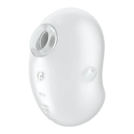 Satisfyer Cutie Ghost Clear air pulse vibrator, featuring double-layered silicone, for contactless stimulation and independent vibration control.