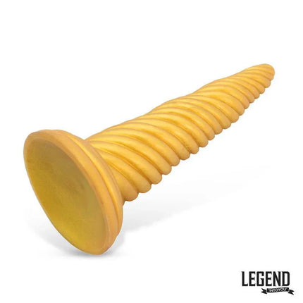 Cycloron Liquid Silicone Dildo 20,3 cm in vibrant yellow, featuring a spiral design for unique stimulation.