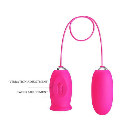 Daisy Vibrating Egg with Licking Tongue Pink with vibration and swing adjustment features