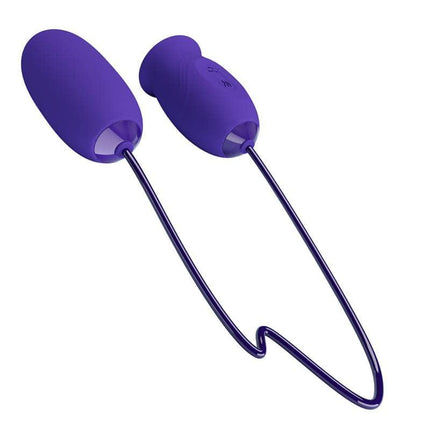 Purple Daisy Youth Egg Vibrator and licking tongue toy for dual-action stimulation