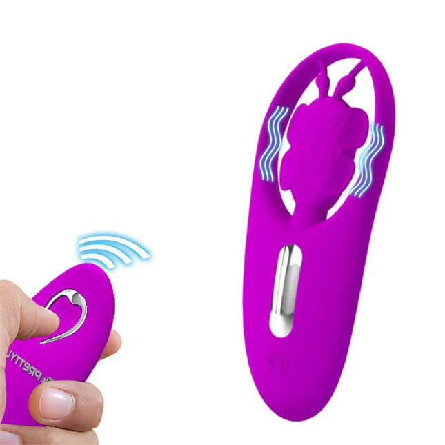 Dancing Butterfly Panty Stimulator Remote Control in purple, showcasing wireless feature