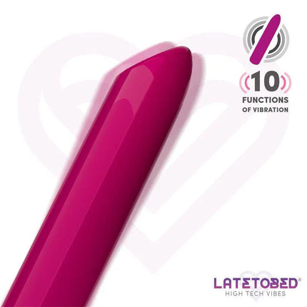Dara Powerful Vibrating Bullet in vivid magenta, showcasing sleek lipstick design with 10 vibration modes for versatile pleasure.
