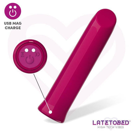 Dara Powerful Vibrating Bullet in lipstick shape with USB magnetic charging and 10 vibration modes for versatile adult pleasure.