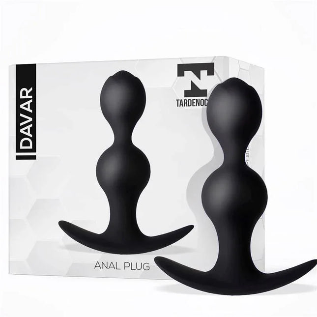 Davar Anal Plug Silicone in packaging, ergonomic design with bulbous head for targeted stimulation, made of high-quality smooth silicone.
