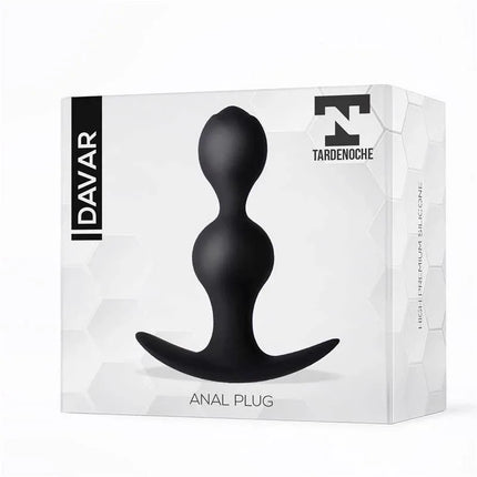 Davar Anal Plug Silicone in packaging, featuring a sleek ergonomic design for beginners and seasoned users alike.